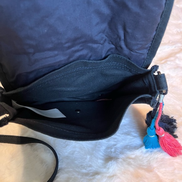 Hollister Small Canvas Crossbody Bag Navy Blue - Picture 5 of 6